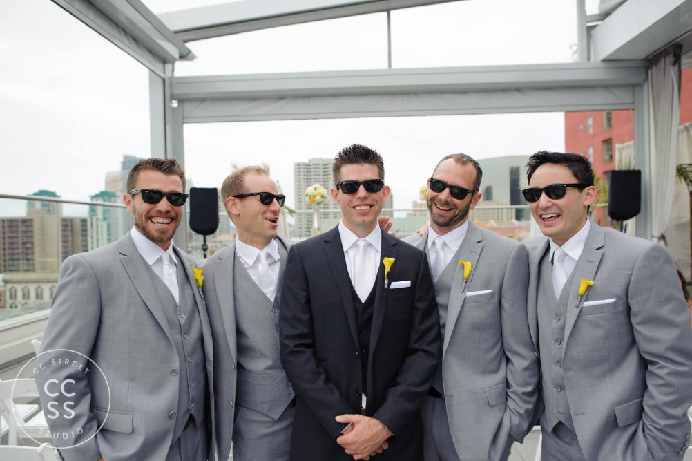 gray groomsmen attire