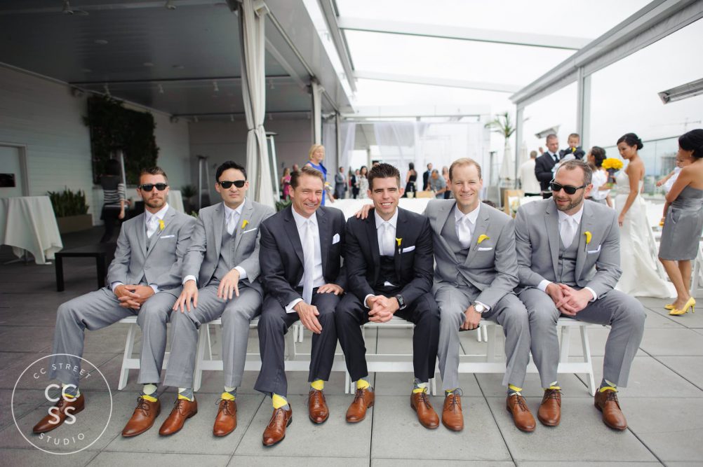 grey groomsmen attire