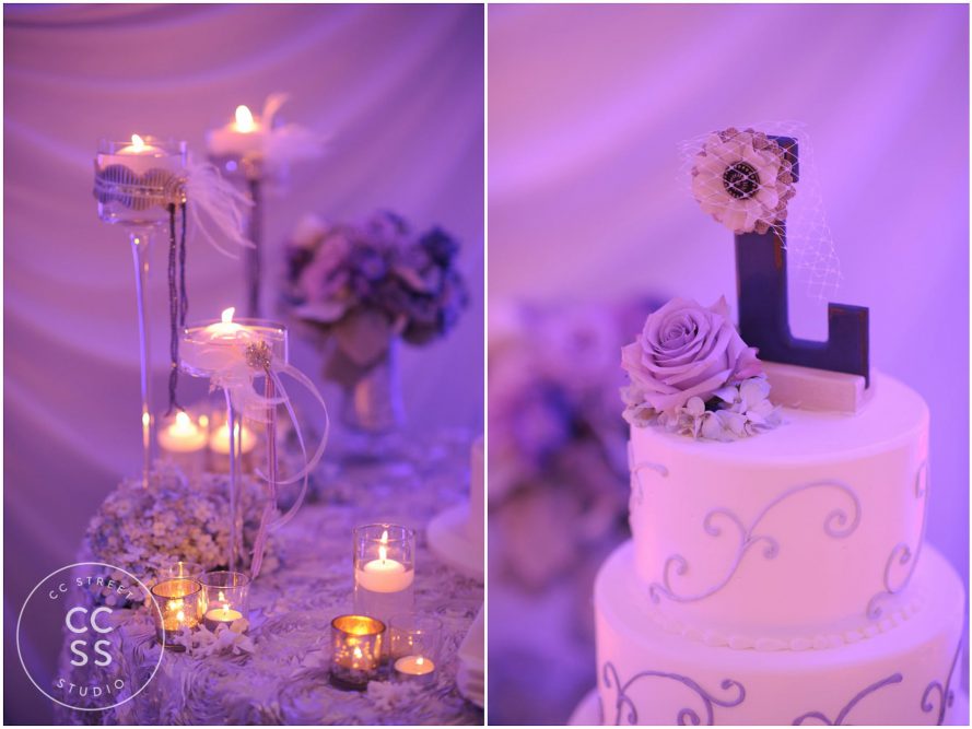 purple wedding cake