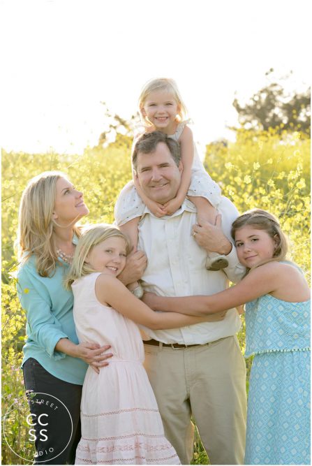 family photo in wildflowers