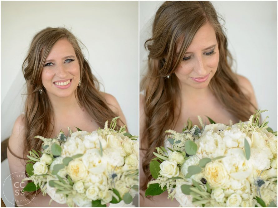 white bride bouquet