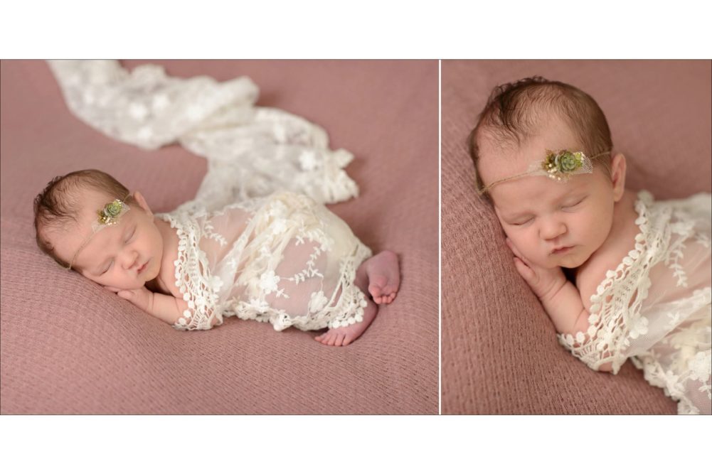 creative newborn pose